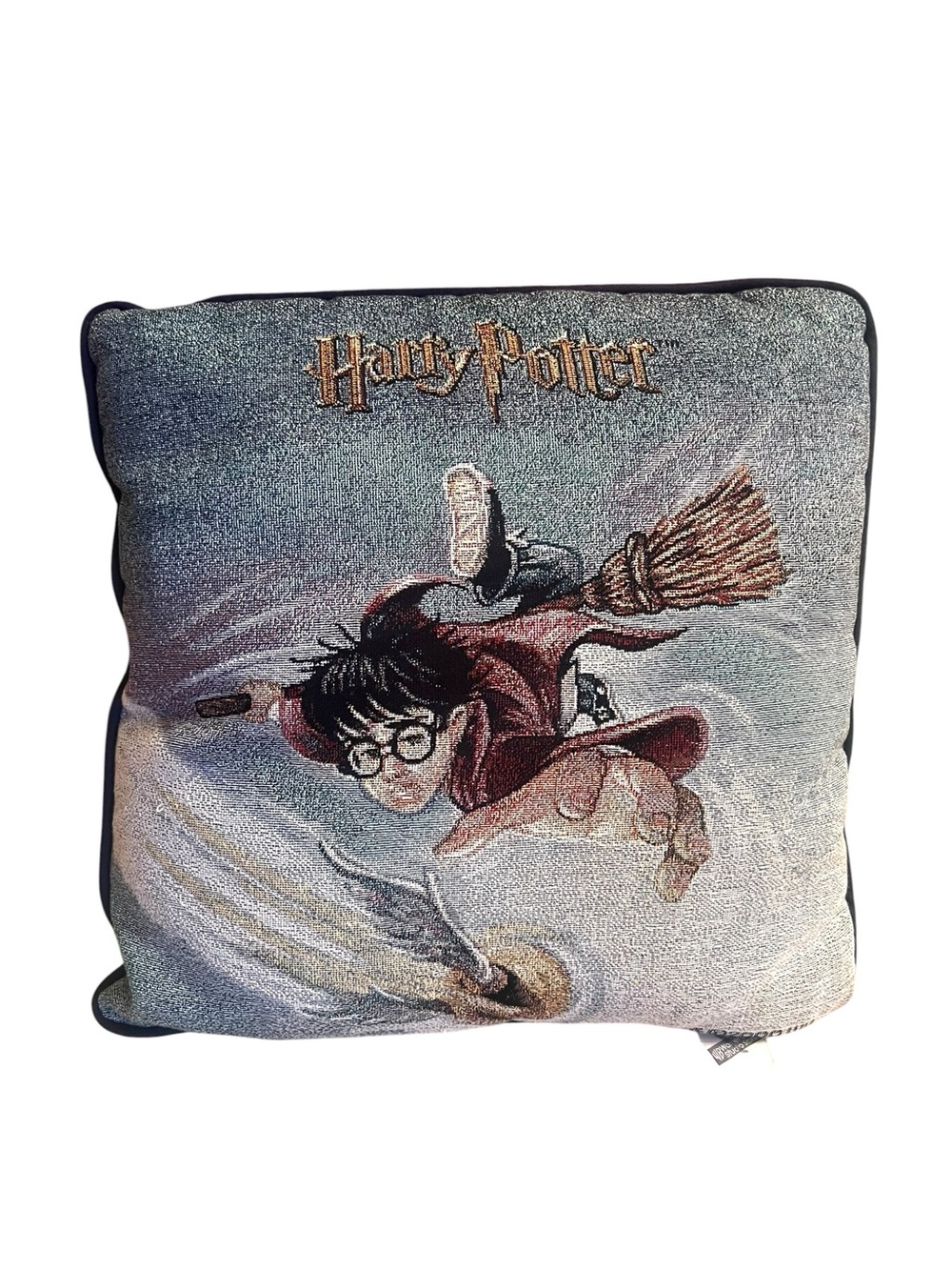 Vintage 2001 Harry Potter Quidditch Tapestry Pillow Warner Bros Studio Store